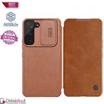 Nillkin Qin Pro odinis atverčiamas dėklas - rudas (Samsung S22 Plus) Nillkin Qin Pro odinis atverčiamas dėklas - rudas (Samsung S22 Plus)